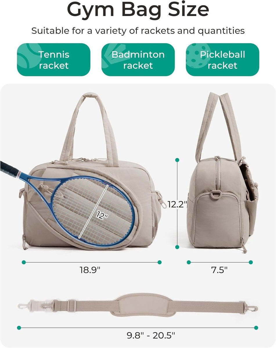 Tennis Bag - Tennis Backpack - 42L with Shoe Compartment - Sports Bag - Waterproof Racket Bag - Protective Racket Compartment - Portable as a Shoulder Bag - Black