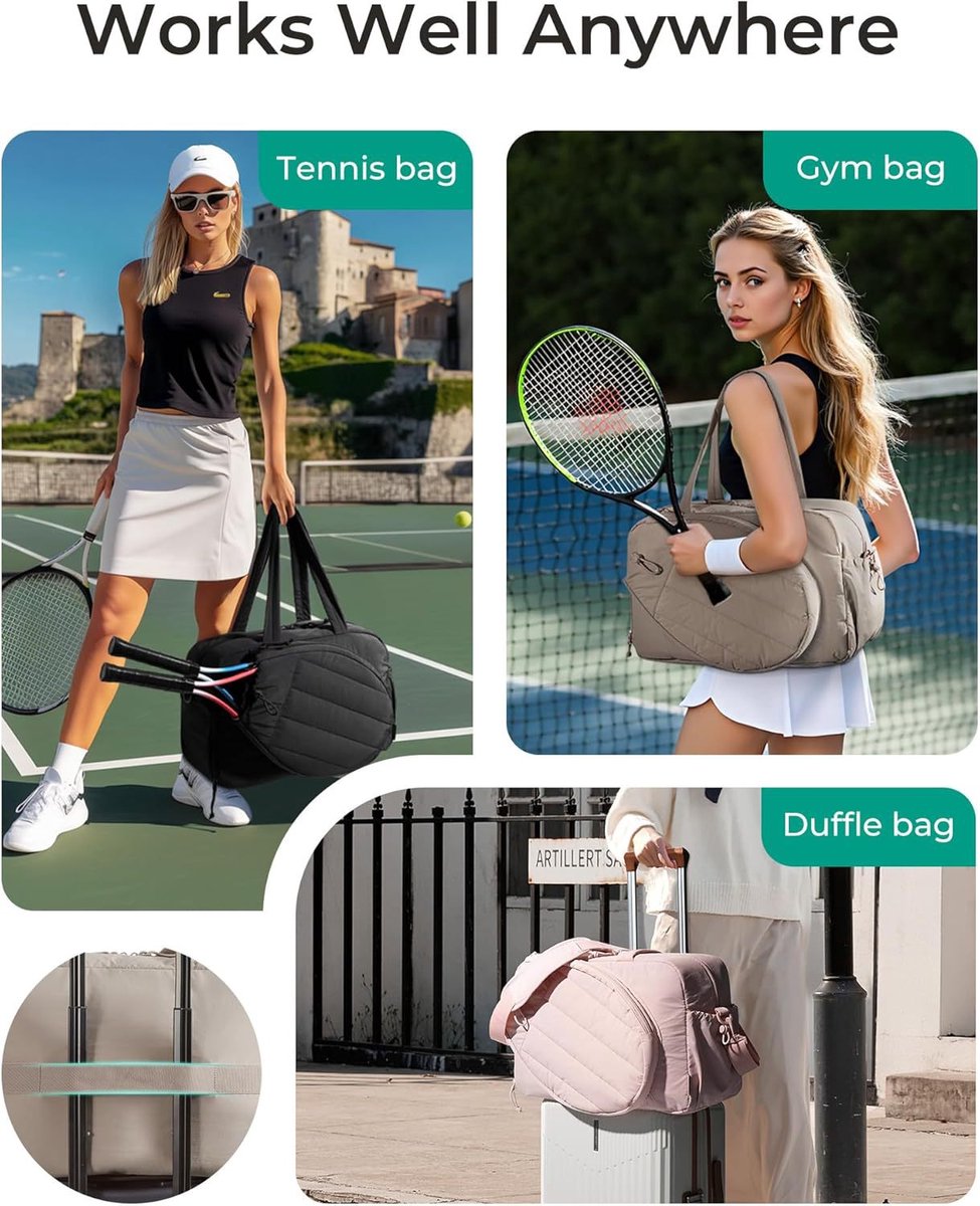 Tennis Bag - Tennis Backpack - 42L with Shoe Compartment - Sports Bag - Waterproof Racket Bag - Protective Racket Compartment - Portable as a Shoulder Bag - Gray
