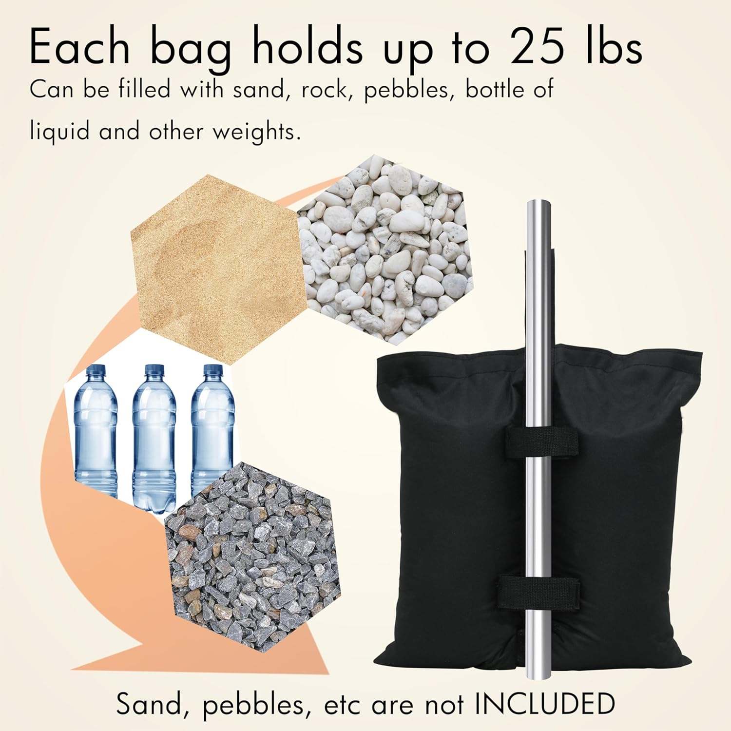 Canopy Weights Sand Bags, Sandbags for Weight, Tent Weight Bags Set of 4 for Camping Canopy, Outdoor Patio Shelter Umbrellas