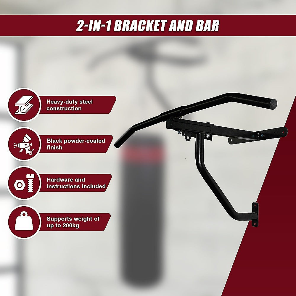 Wall Chin Up & Pull Up Bar with Punching Bag and Speedball Station Combo