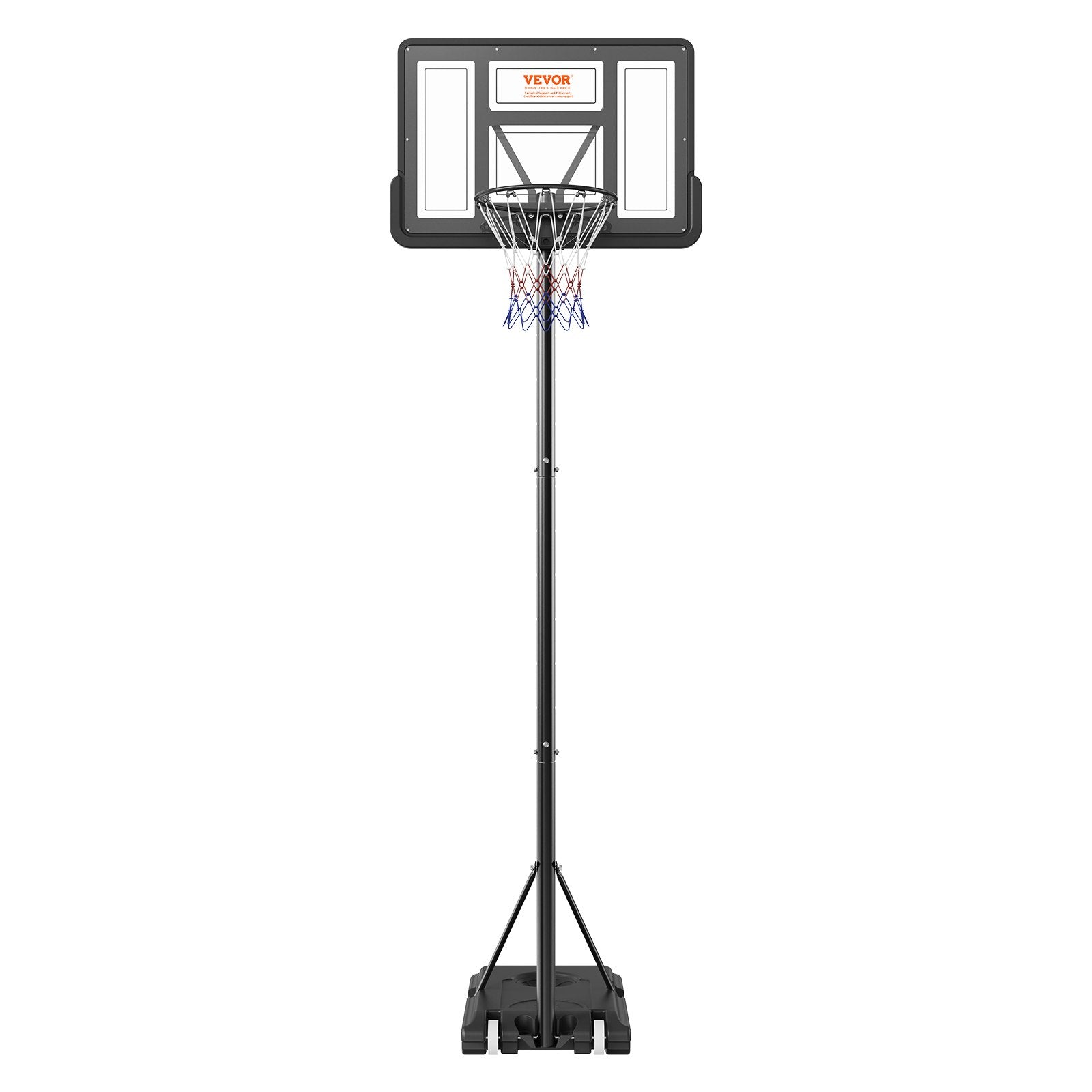 Basketball Hoop, 4-10 ft Adjustable Height Portable Backboard System, 44 inch Basketball Hoop & Goal, Kids & Adults Basketball Set with Wheels, Stand, and Fillable Base, for Outdoor/Indoor