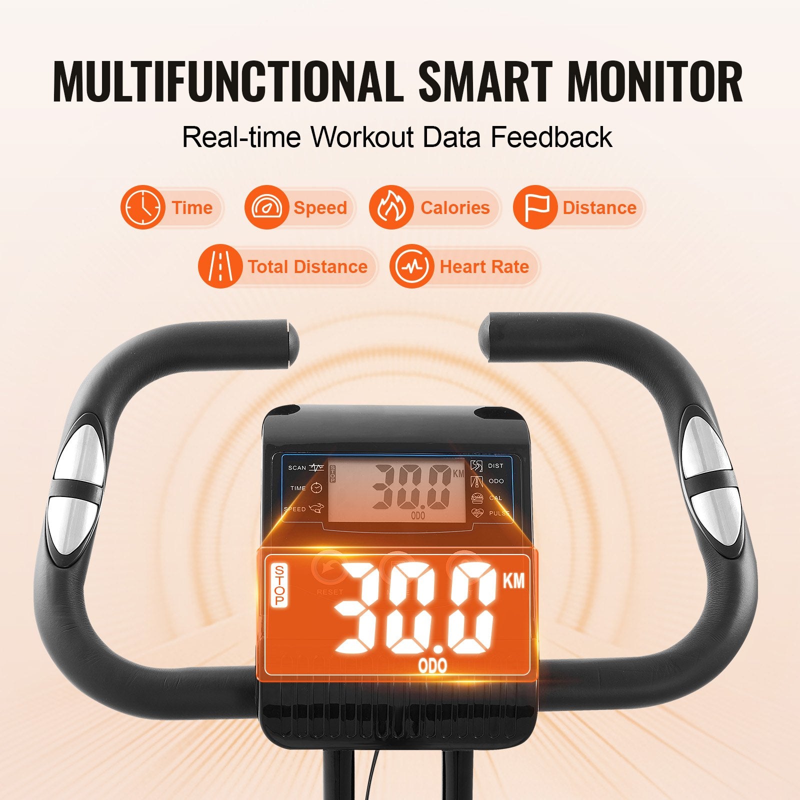 Folding Exercise Bike, Foldable Fitness Stationary Bike, Adjustable Magnetic Resistance Stationary Bike, Upright Indoor Cycling Bike for Home Gym Workout, Comfortable Seat Cushion, LCD Monitor