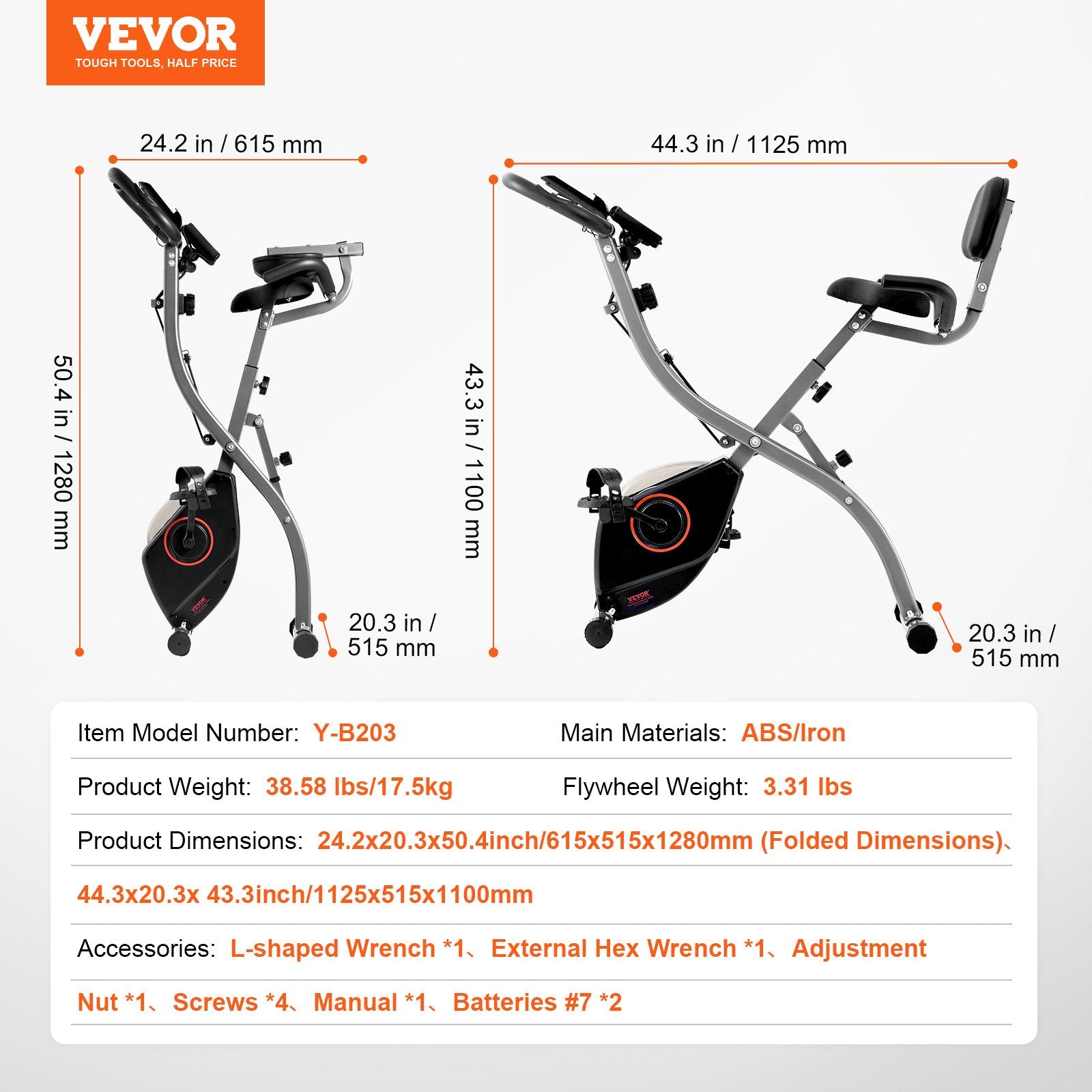 Folding Exercise Bike, Foldable Fitness Stationary Bike, Adjustable Magnetic Resistance Stationary Bike, Upright Indoor Cycling Bike for Home Gym Workout, Comfortable Seat Cushion, LCD Monitor